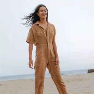 Mate The Lable Linen Jumpsuit Sedona Tan